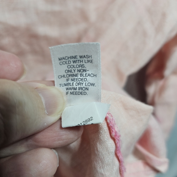 J. Jill Women's Peach Pink Linen Long Sleeves Button Up Shirt Size Medium Petite - Picture 6 of 7